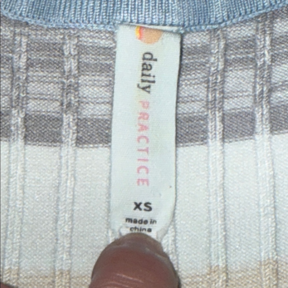 Anthropologie Daily Practice Tuvalu Striped Ribbed Racerback Sweater Dress - Picture 5 of 6